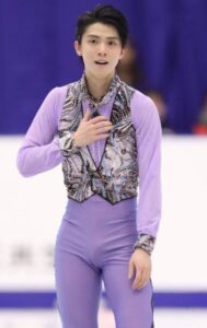 画像　羽生結弦　もっこり　ピチピチ衣装　股関　薄紫衣装